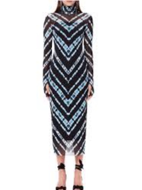 AFRM Dresses & Skirts - AFRM Shailene Long Sleeve Print Mesh Dress